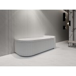 Roma fluted Left Corner Matte white bathtub 1500